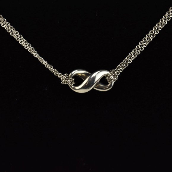 TIFFANY & CO: Sterling Silver "Infinity" Necklace - Picture 3 of 6